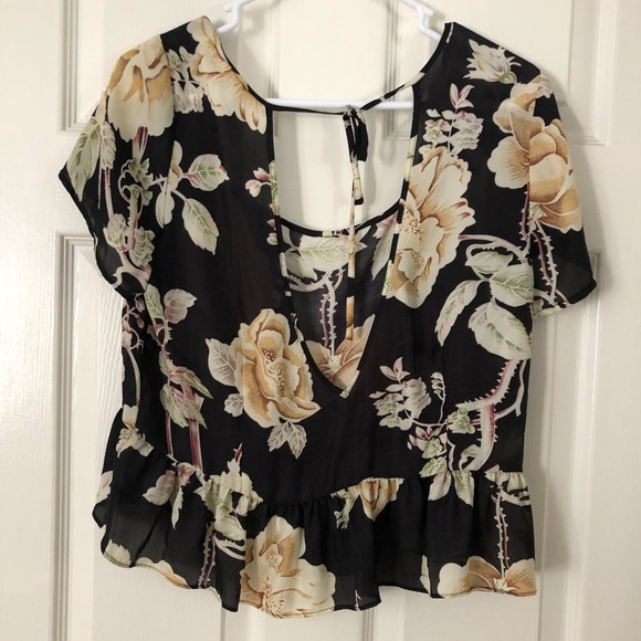 *SOLD* 
UO Open-Back Rose Peplum Top - Picture 5 of 6